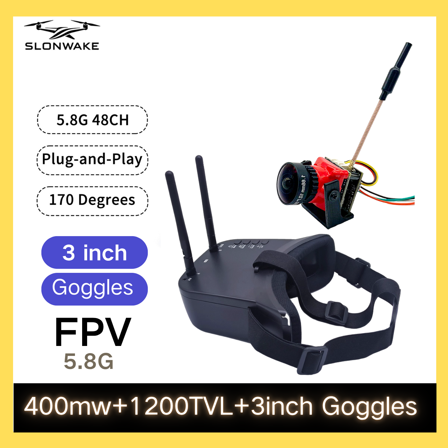 SLONWAKE 5.8G 48CH FPV 400mw V – обзор и цена Drone Racing Receiver