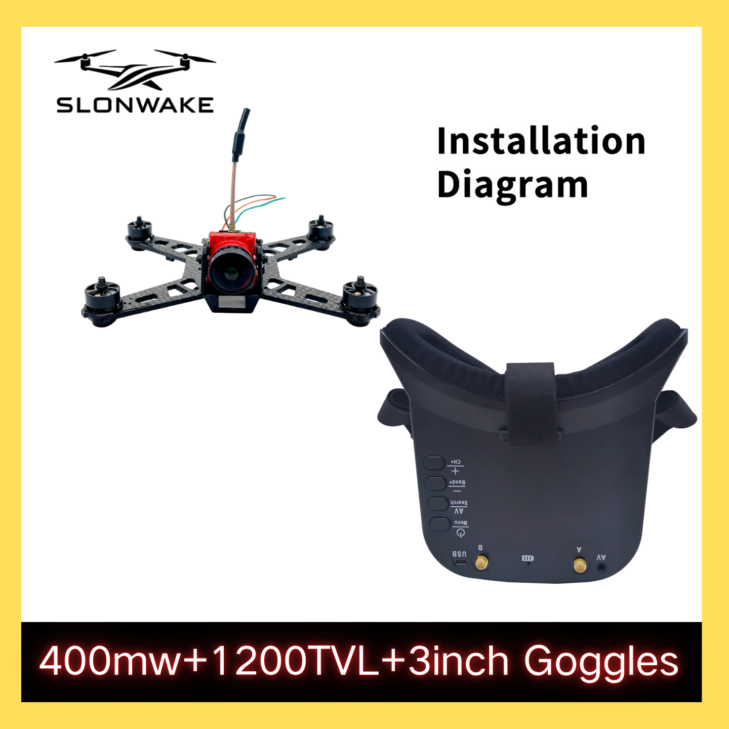 SLONWAKE 5.8G 48CH FPV 400mw V – обзор и цена Drone Racing Receiver