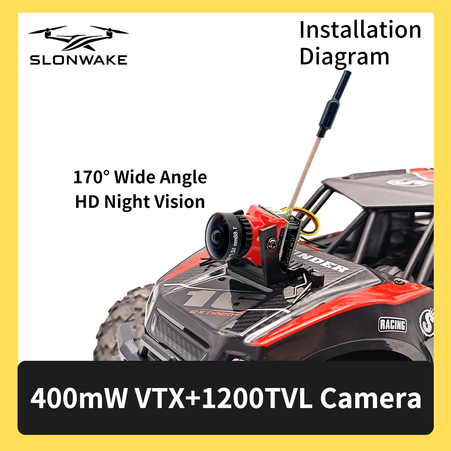 SLONWAKE 5.8G 48CH FPV 400mw V – обзор и цена Drone Racing Receiver